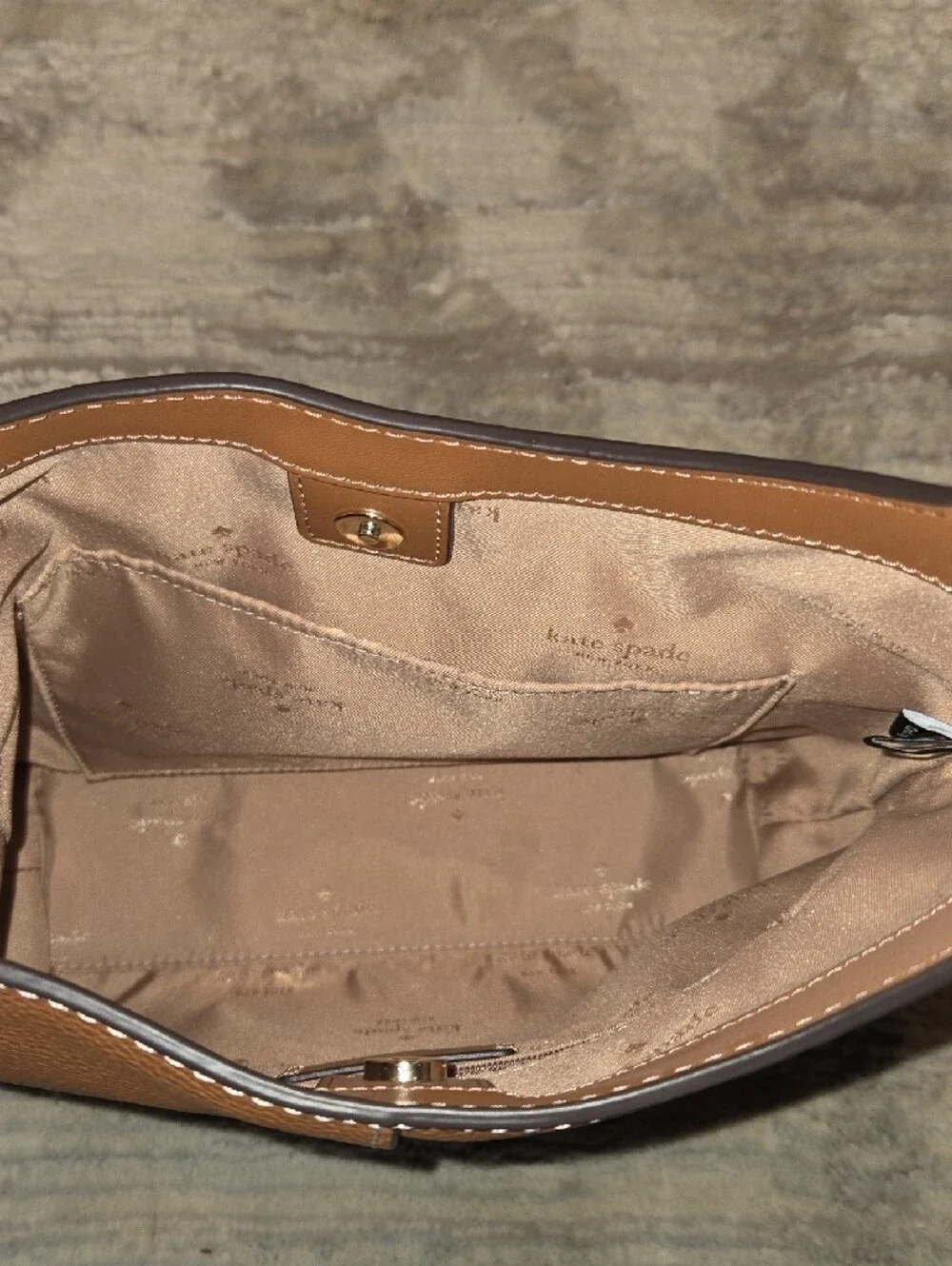 kate spade Brown Pebbled Leather Shoulder Bag